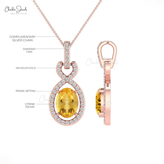 Buy Citrine Halo Pendant