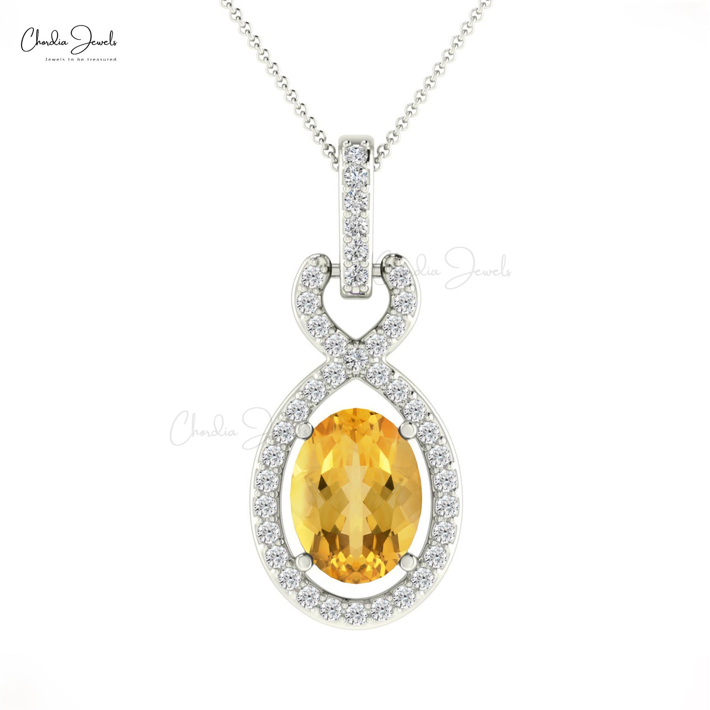 Buy Citrine Halo Pendant