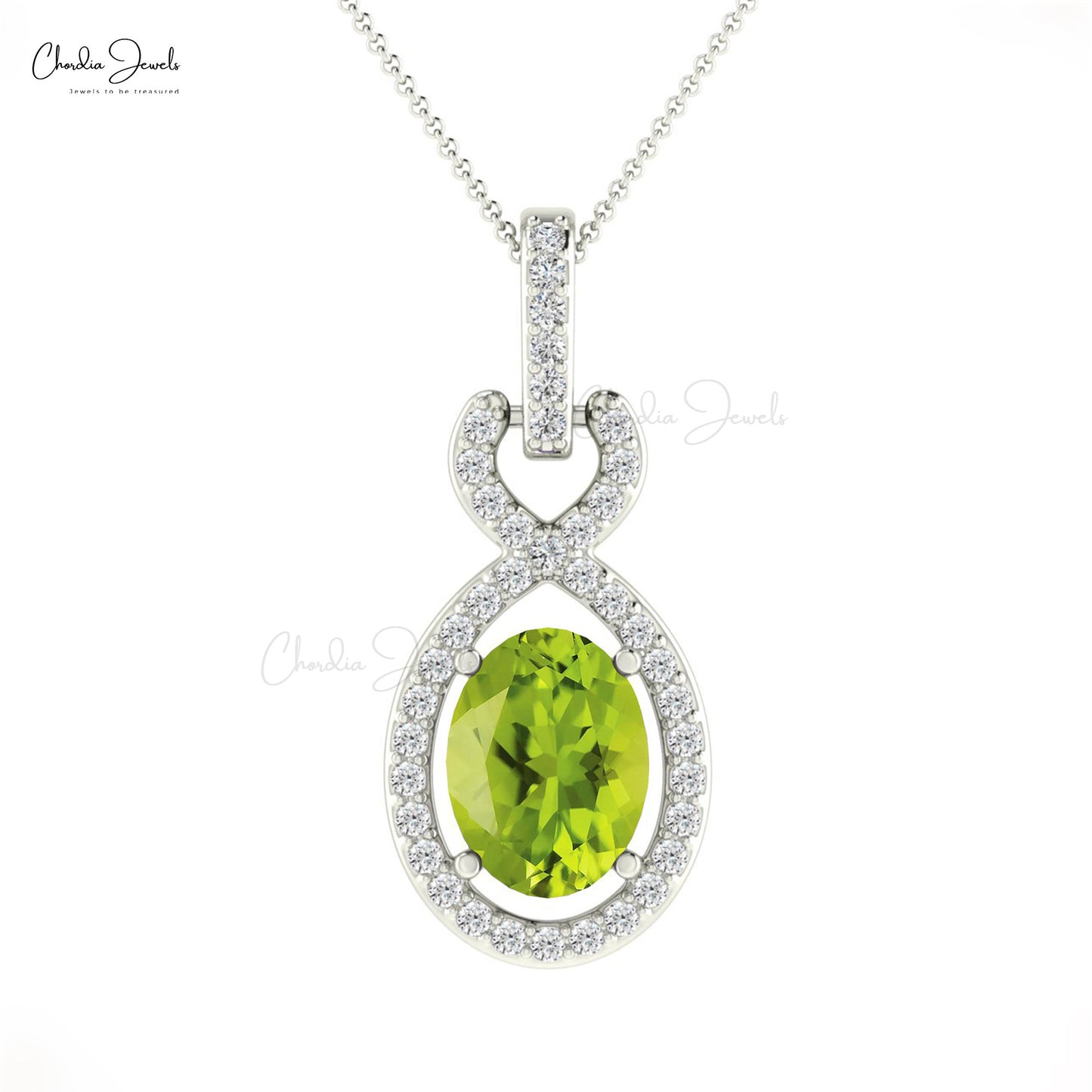Load image into Gallery viewer, New Light Luxury Female Personality Genuine Diamond Halo Pendant Necklace Green Peridot Gemstone Solitaire Pendant 14k Real Gold Fine Jewelry For Bridesmaid Gift
