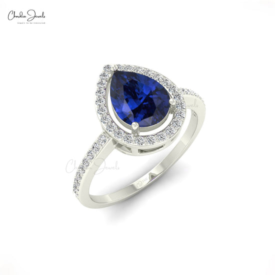 Natural Blue Sapphire Ring in 18k Pure Gold - Meerah - By Monika