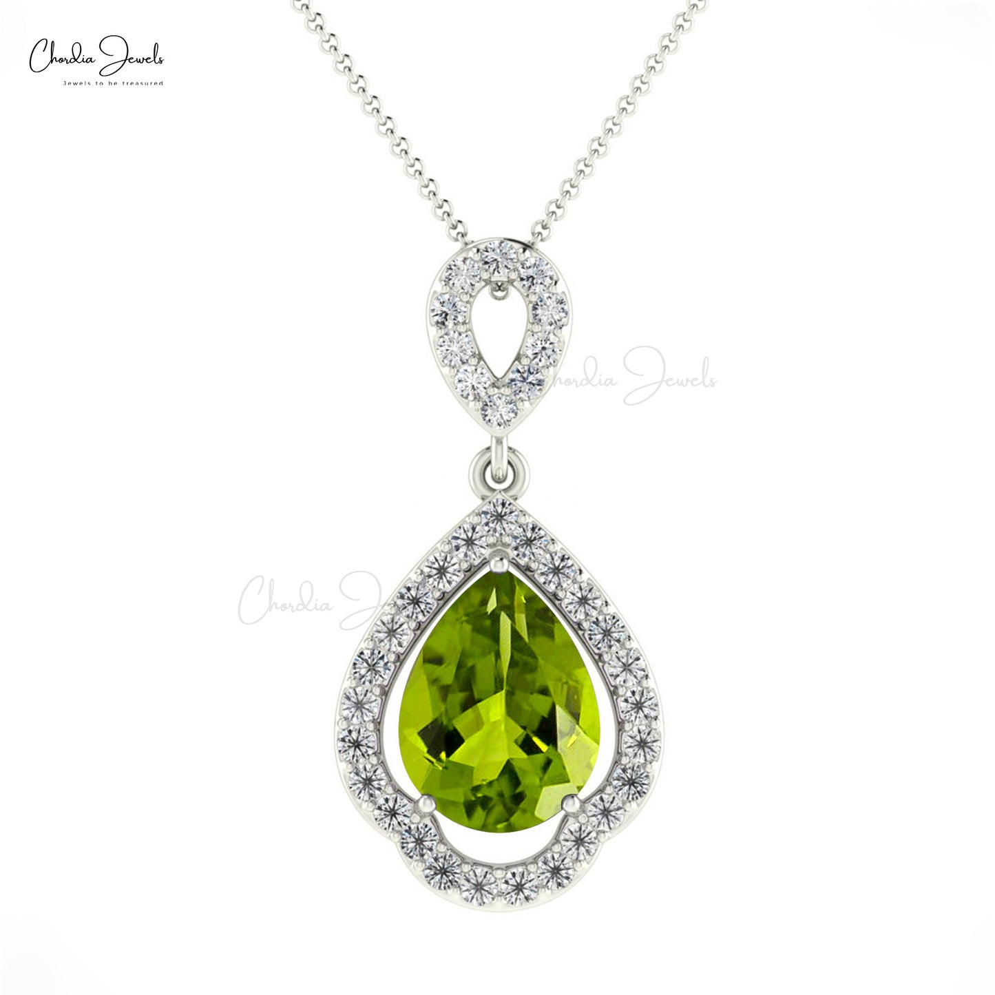 Dangle Diamond Pendant With 1.07 Ct Peridot Art Deco Handmade Pendant In 14k Pure Gold
