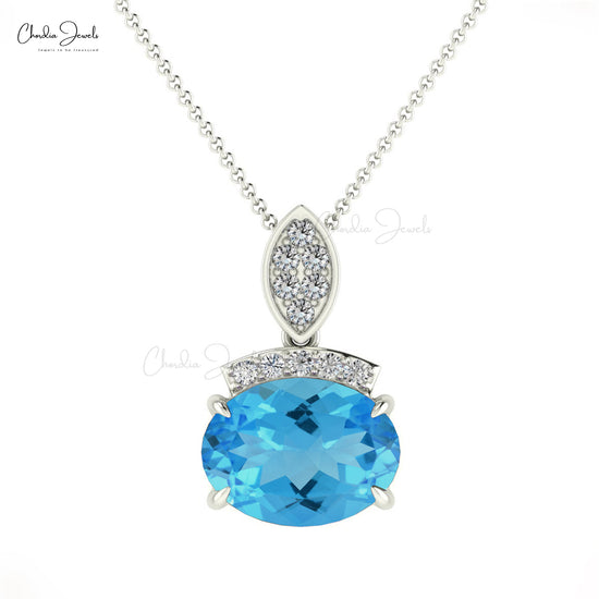Swiss Blue Topaz Pendant