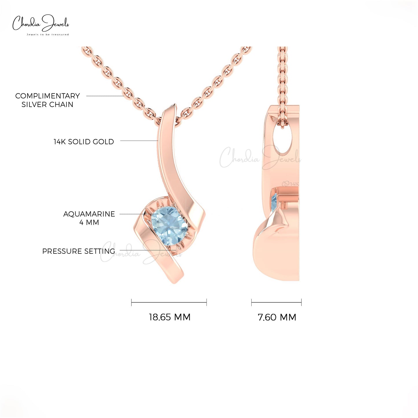 March Birthstone Pendant