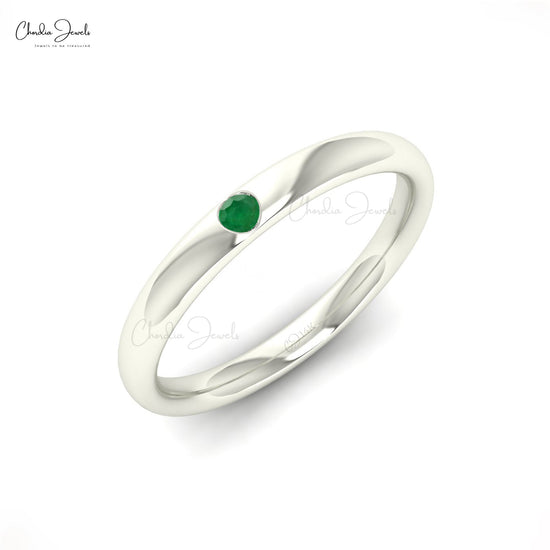Load image into Gallery viewer, Emerald Wedding Band Ring

