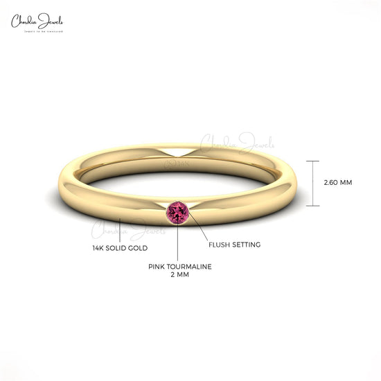 Pink Tourmaline 14k Solid Gold Stone Engagement Ring