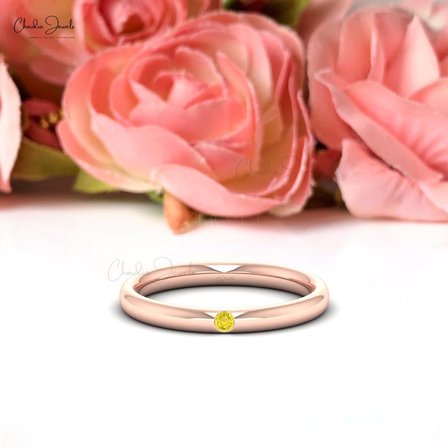 Load image into Gallery viewer, Natural Yellow Sapphire Solitaire Ring, 14k Solid Gold Yellow Sapphire Engagement Ring Handmade Jewelry, Propose Ring For Unisex
