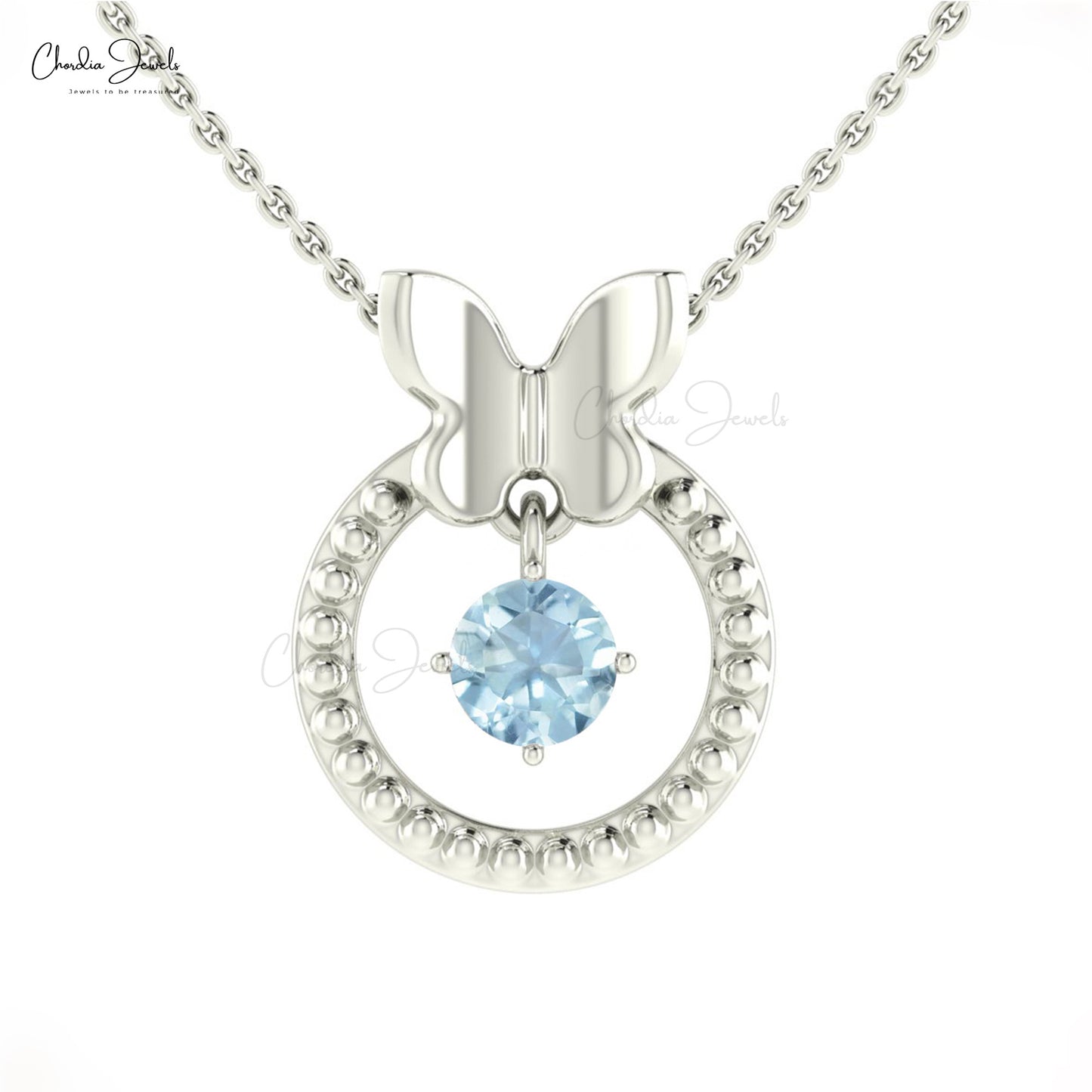 Aquamarine Solitaire Pendant