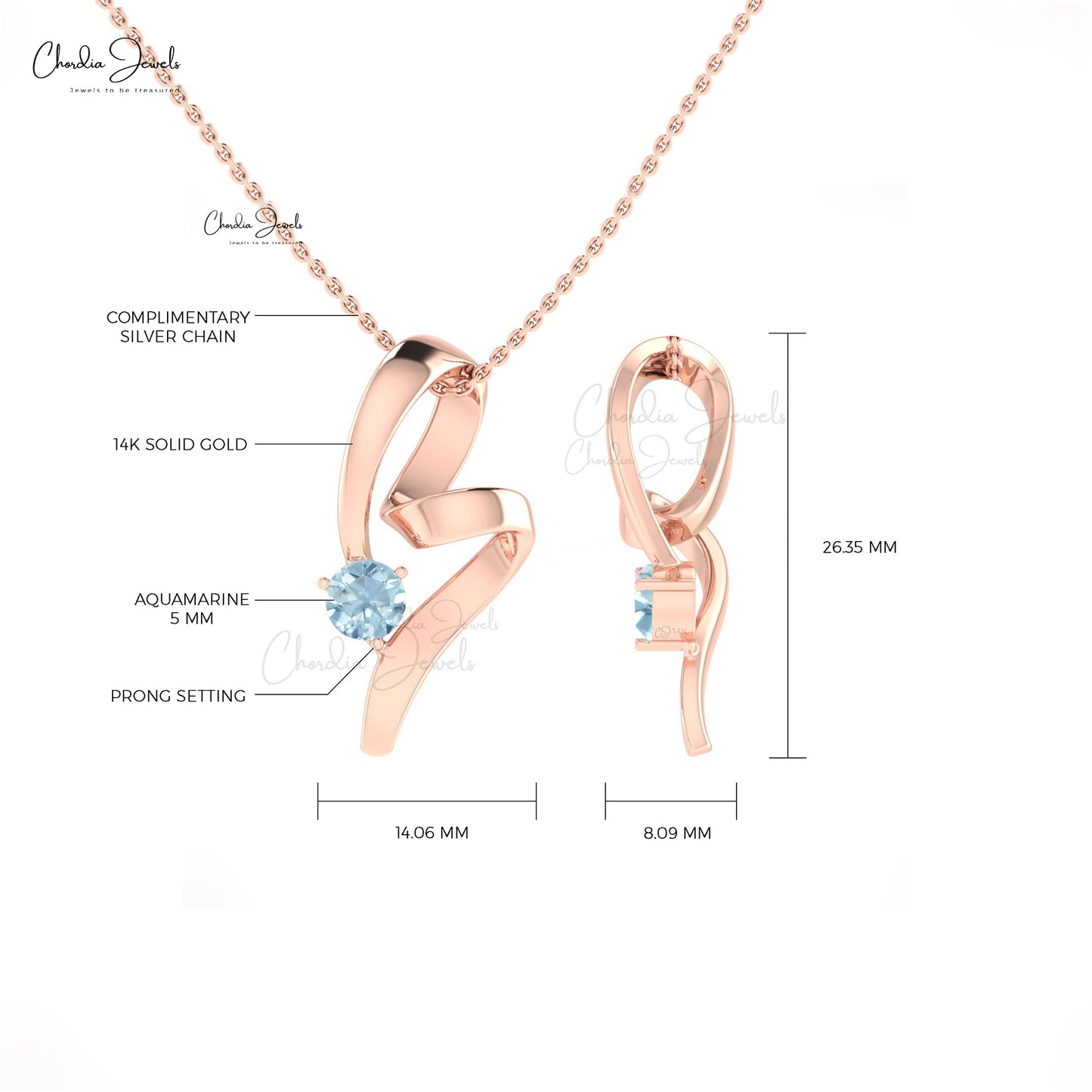March Birthstone Dainty Pendants