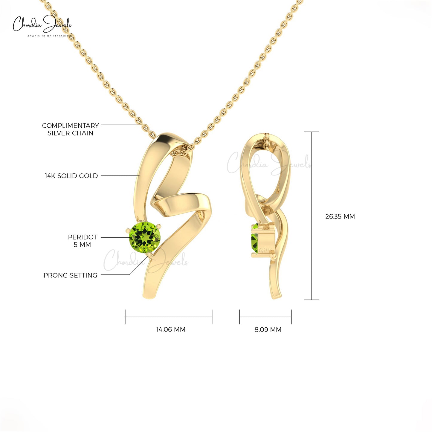 August Birthstone Necklace