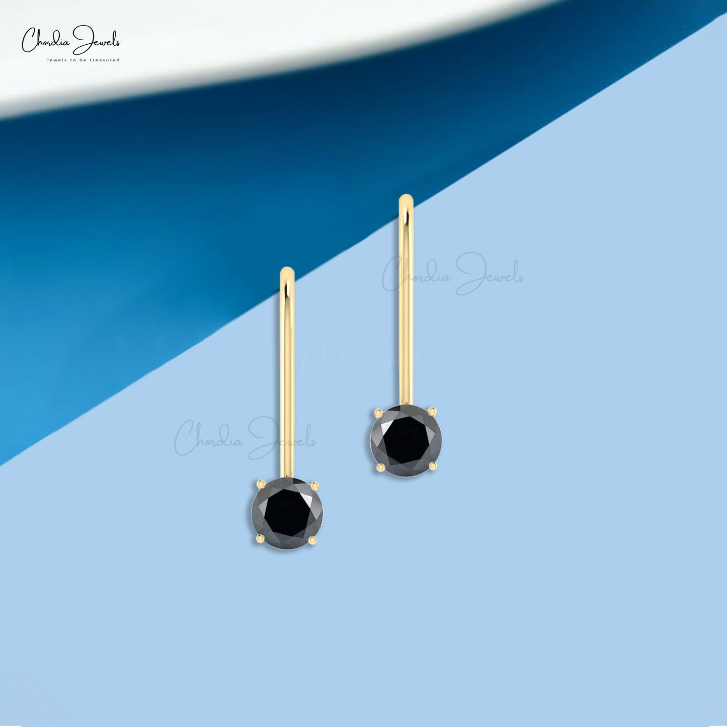 Black Diamond Dangling Earrings