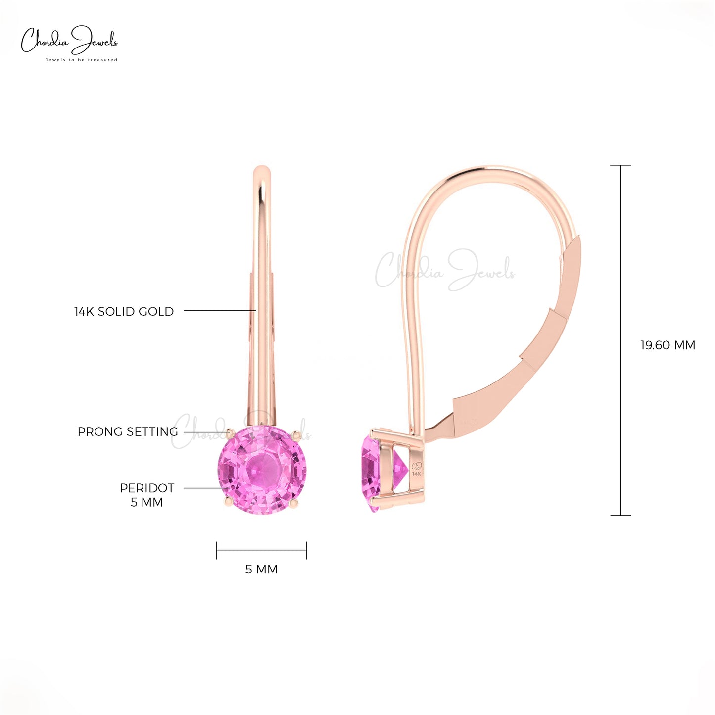 Pink Sapphire Dangling Earrings