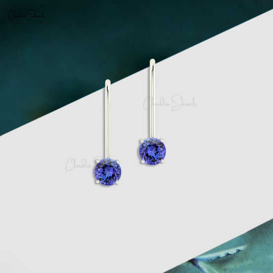 Natural Tanzanite Dangling Earrings