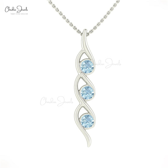 Aquamarine Solitaire Pendant