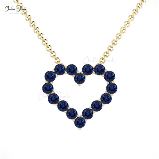 Blue Sapphire Heart Necklace