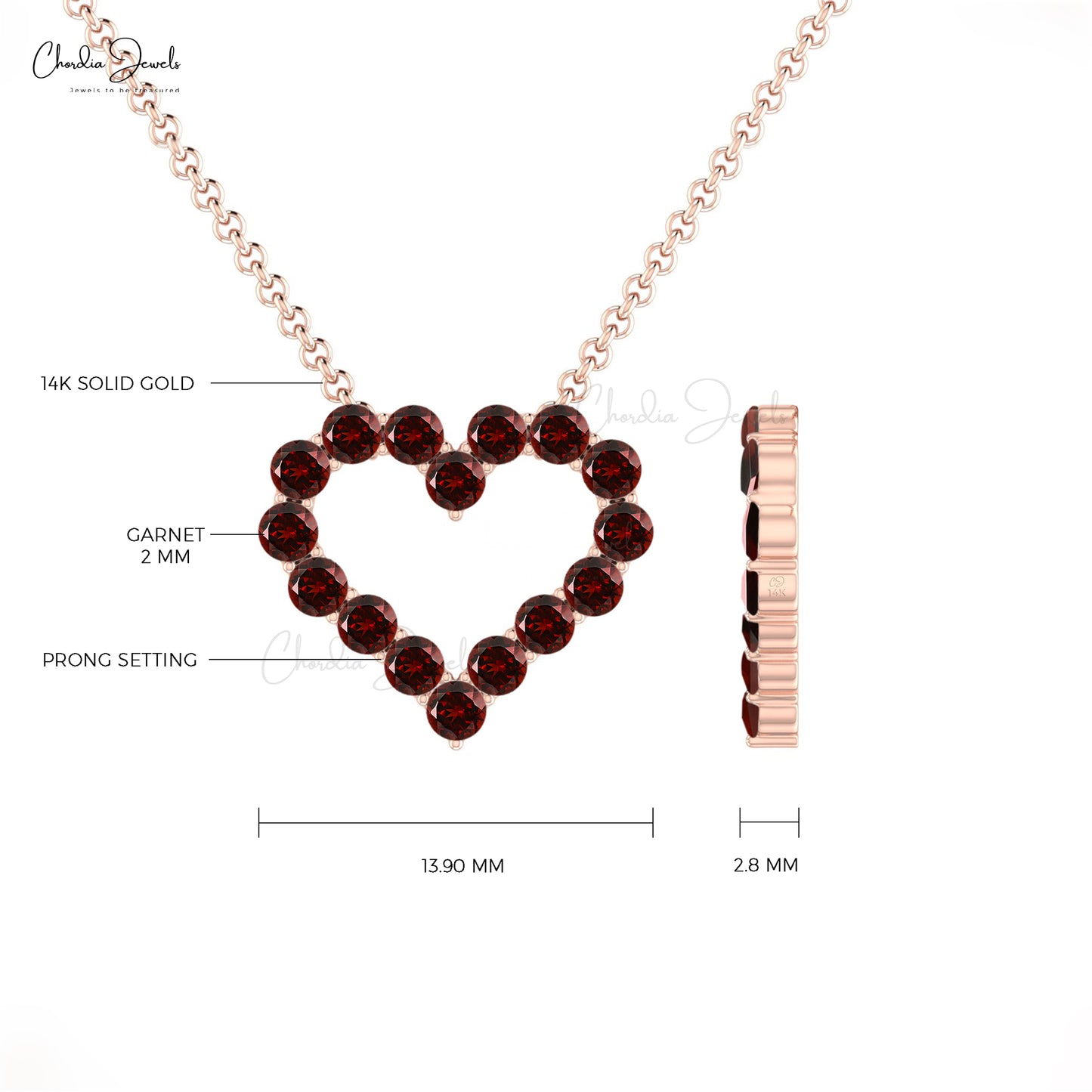Gemstone Heart Necklace