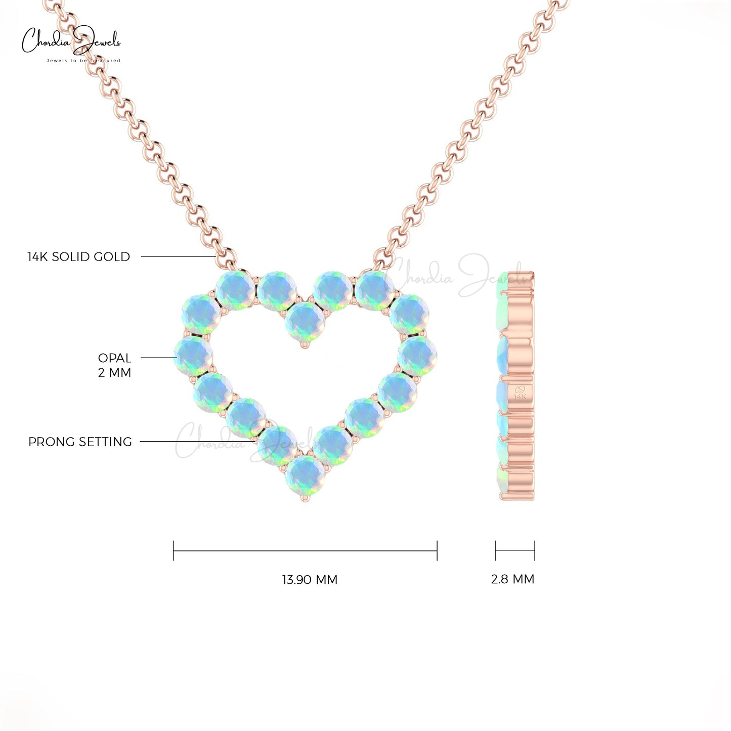 Authentic Opal heart Necklace