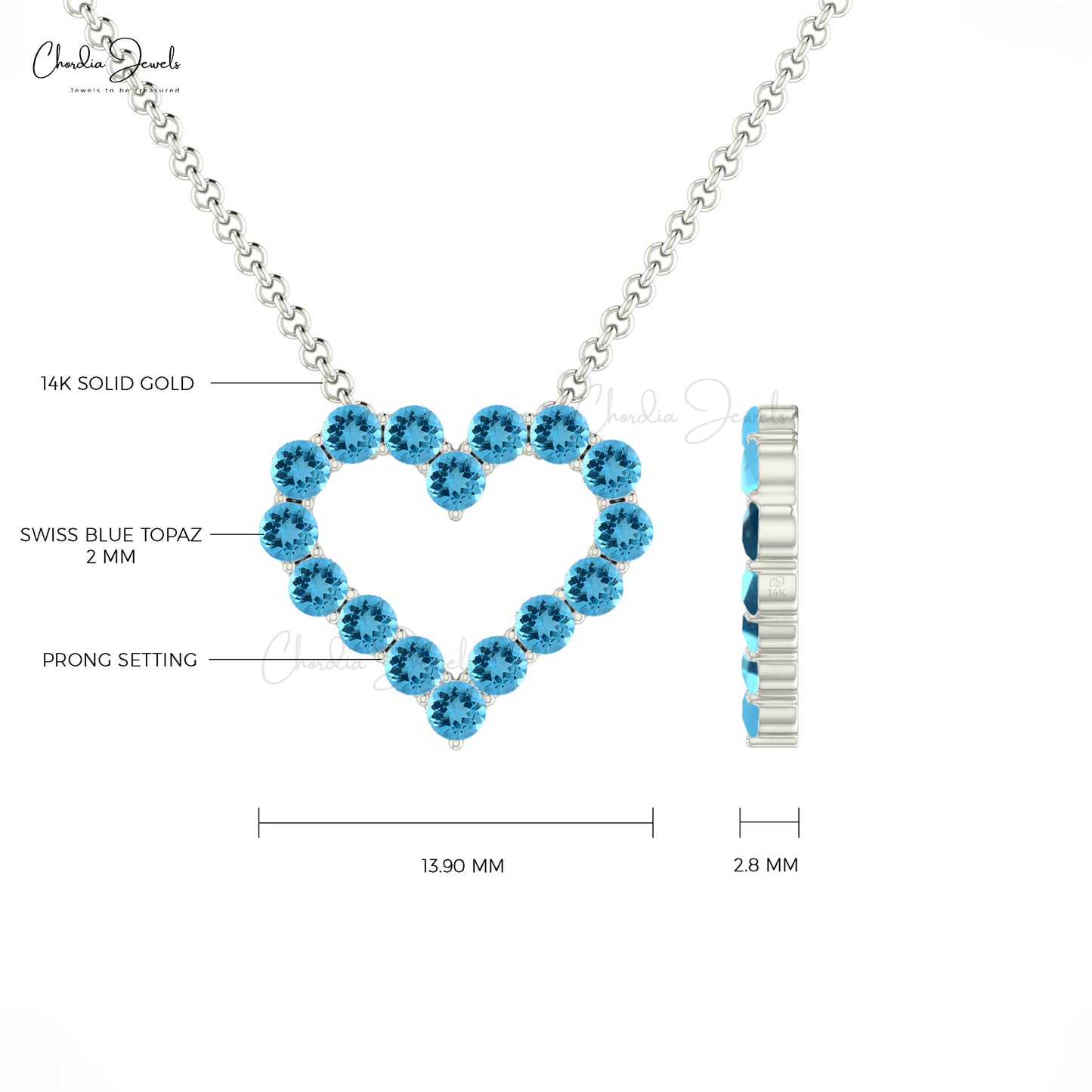 Swiss Blue Topaz Necklaces