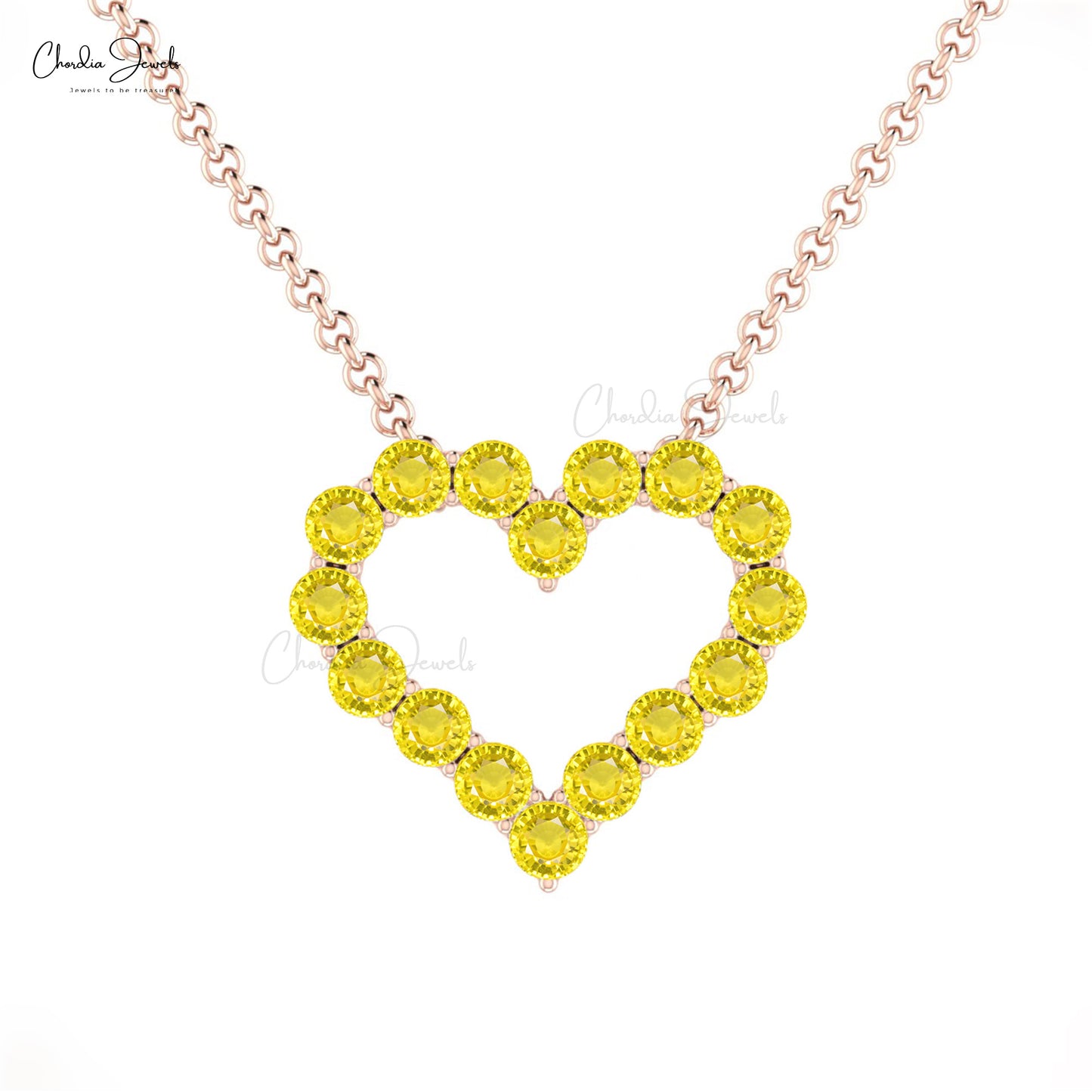Load image into Gallery viewer, Yellow Sapphire heart Necklace
