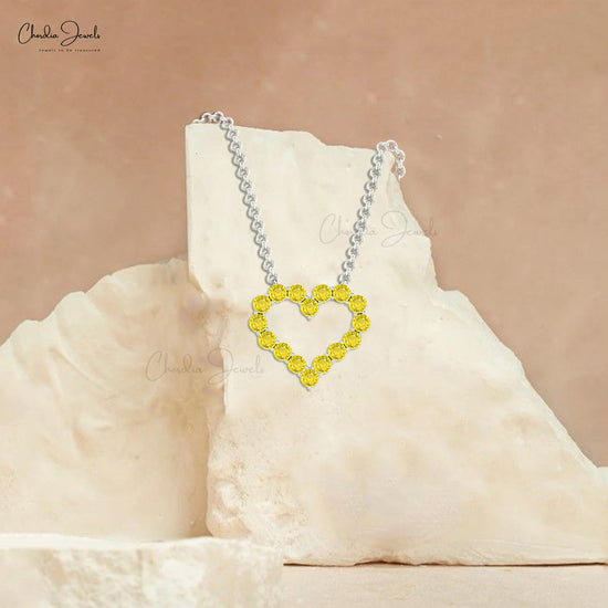 Yellow Sapphire heart Necklace