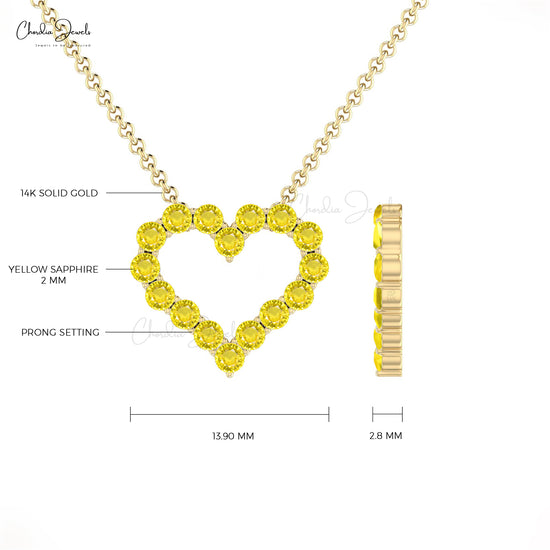 Yellow Sapphire heart Necklace