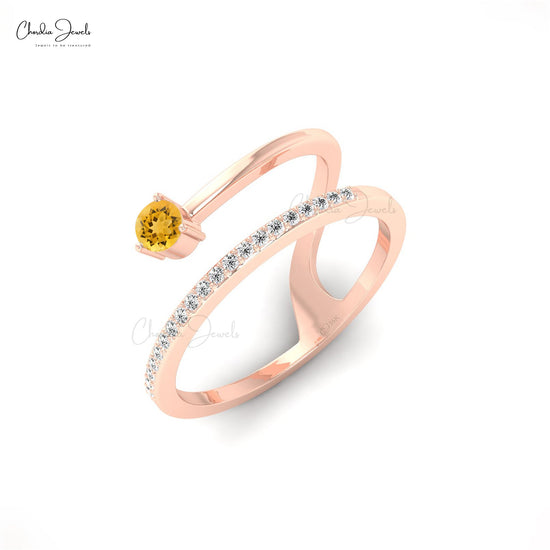 Load image into Gallery viewer, Natural Citrine Faceted Dainty Engagement Ring
