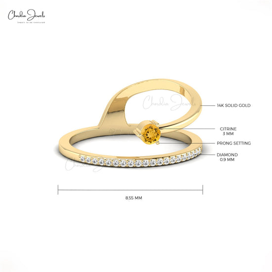 Load image into Gallery viewer, Natural Citrine Faceted Dainty Engagement Ring
