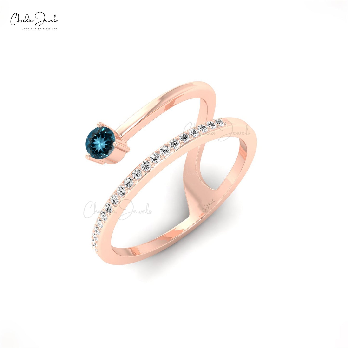 Buy quality 18k Rose gold Diamond modern daily wear Ring in Ahmedabad