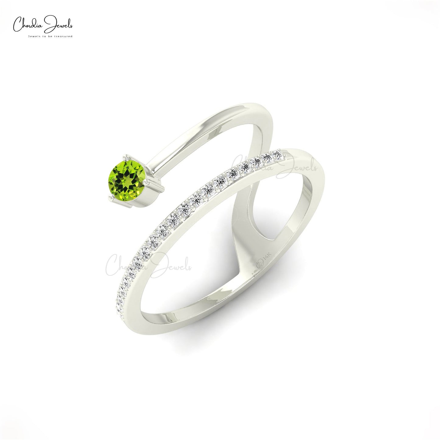 Peridot Prong Set Dainty Wedding Ring For Women