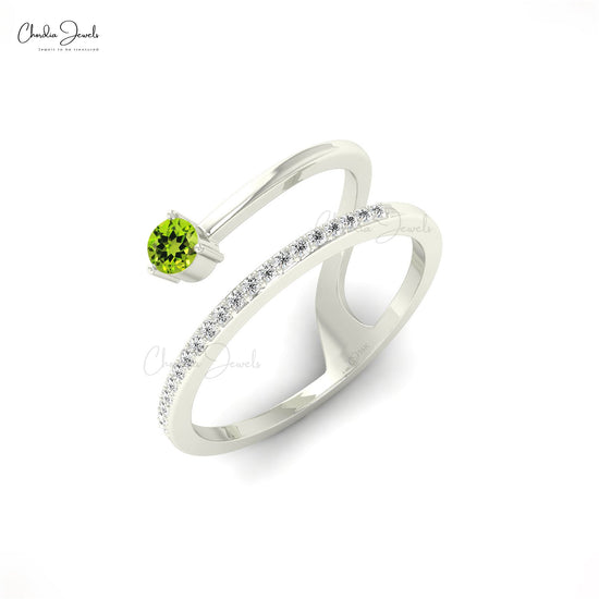 Peridot Prong Set Dainty Wedding Ring For Women