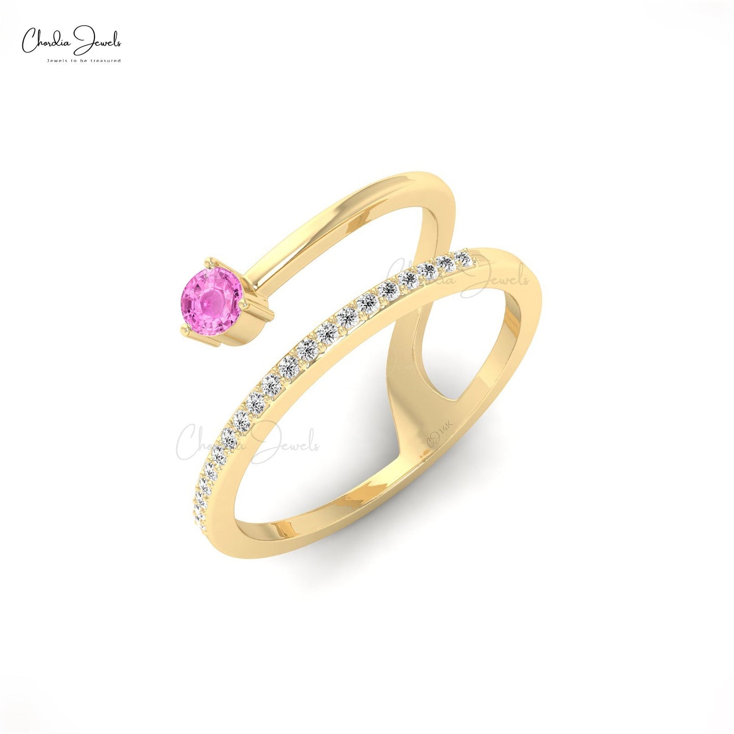 Dainty Pink Sapphire Engagement Ring