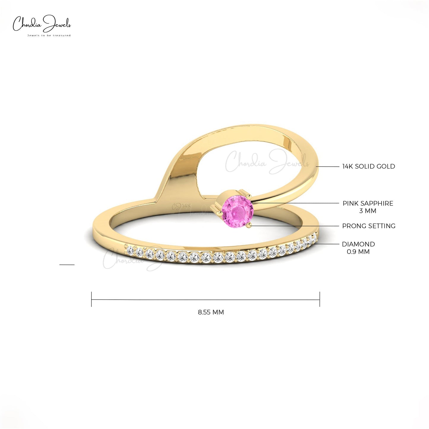 Dainty Pink Sapphire Engagement Ring