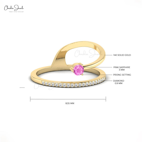 Dainty Pink Sapphire Engagement Ring