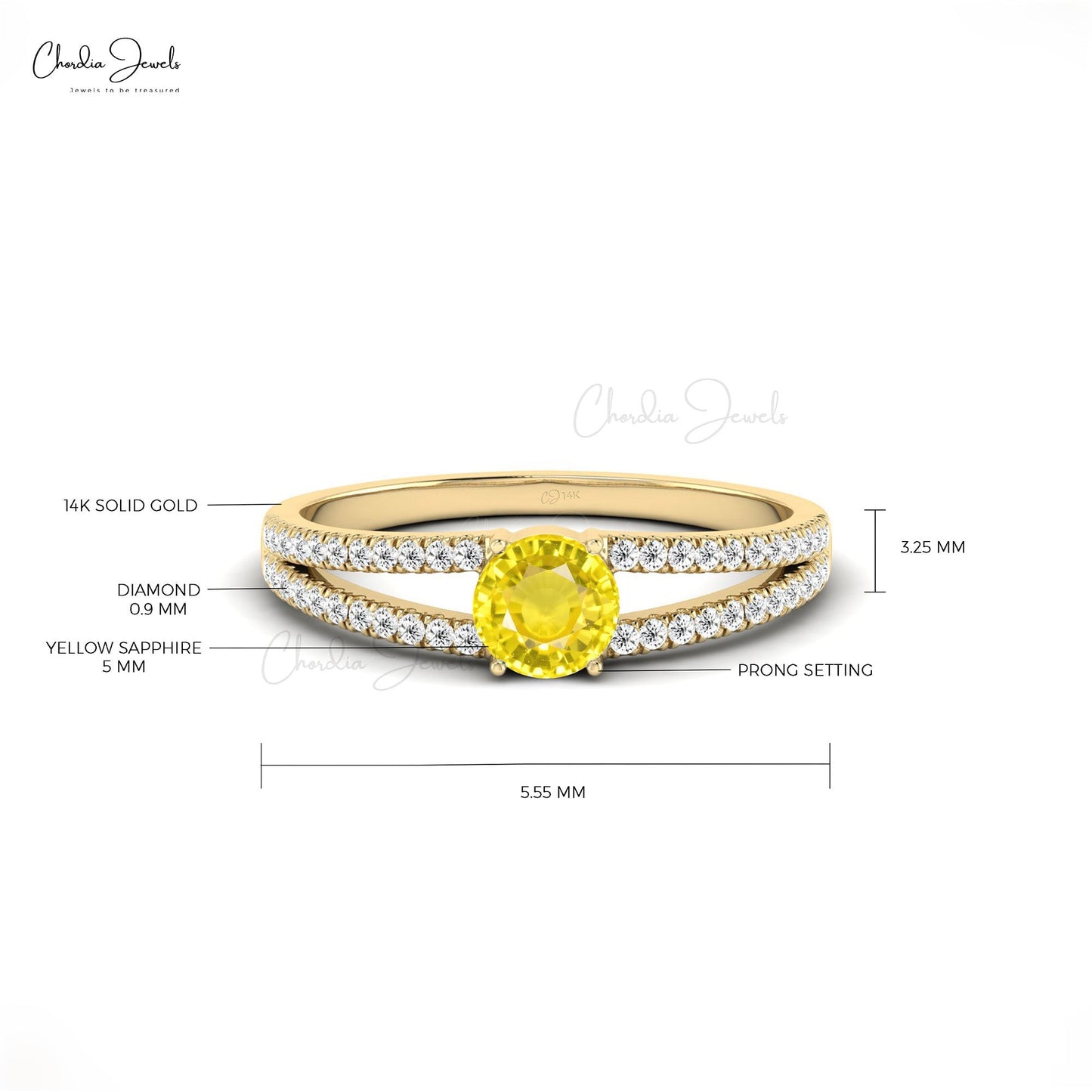 Load image into Gallery viewer, Solid 14k Gold Yellow Sapphire and Diamond Solitaire Ring for Engagement
