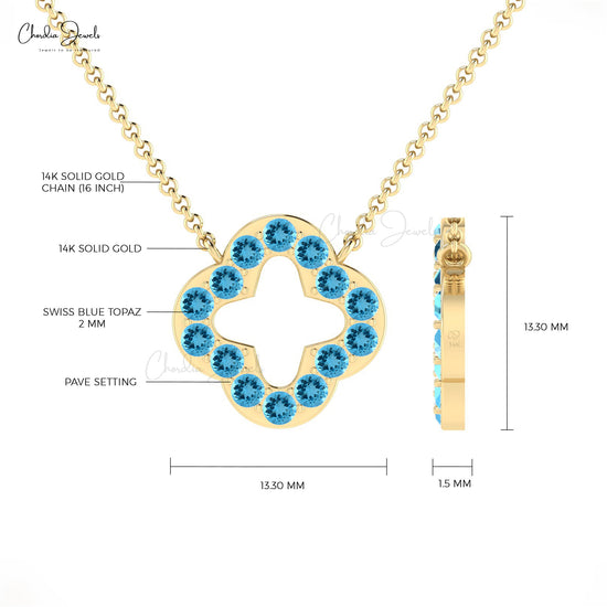 Buy Swiss Blue Topaz Necklace