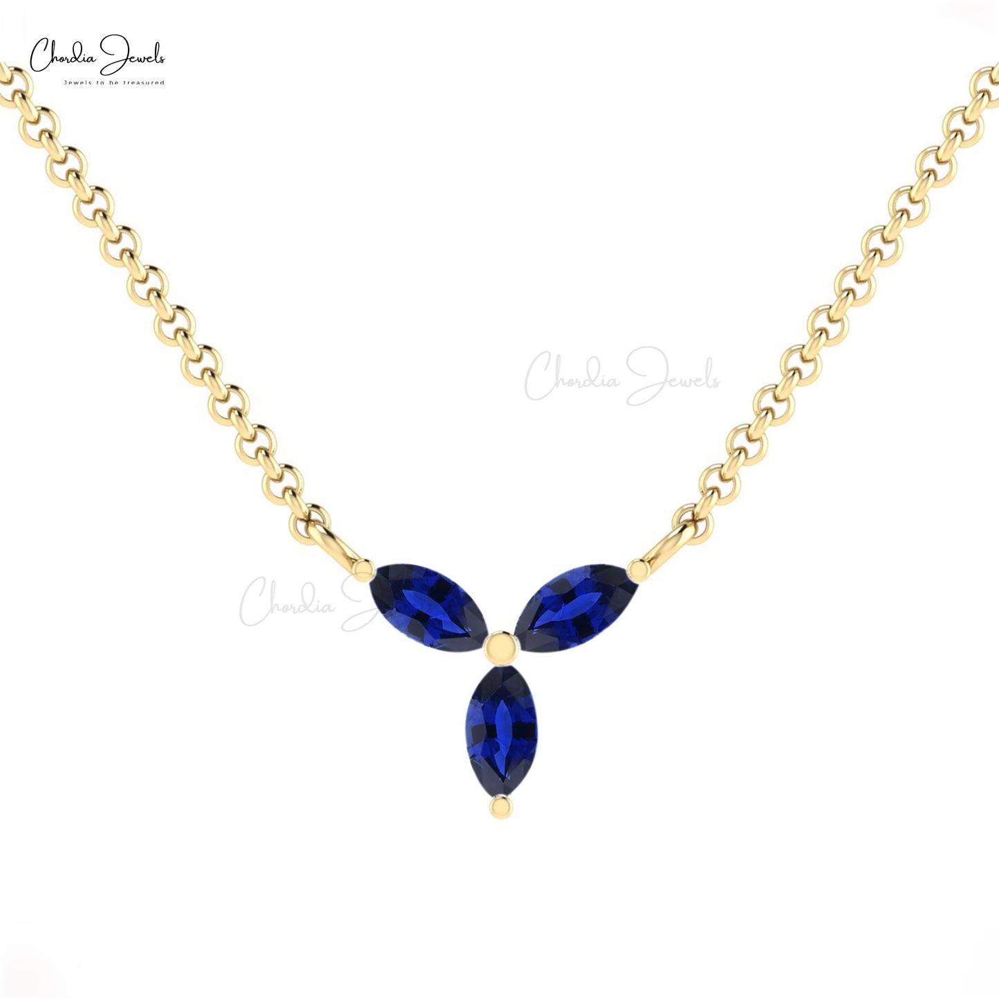 The Nessie Round Blue Sapphire Necklace - Sarah O.
