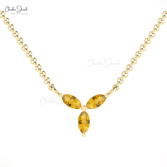 Load image into Gallery viewer, Authentic Citrine Eye Shape Necklace
