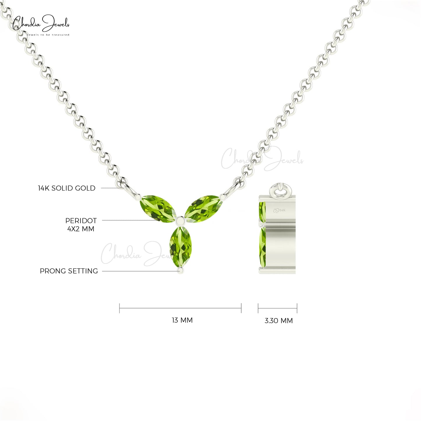 Genuine Green Peridot Necklace