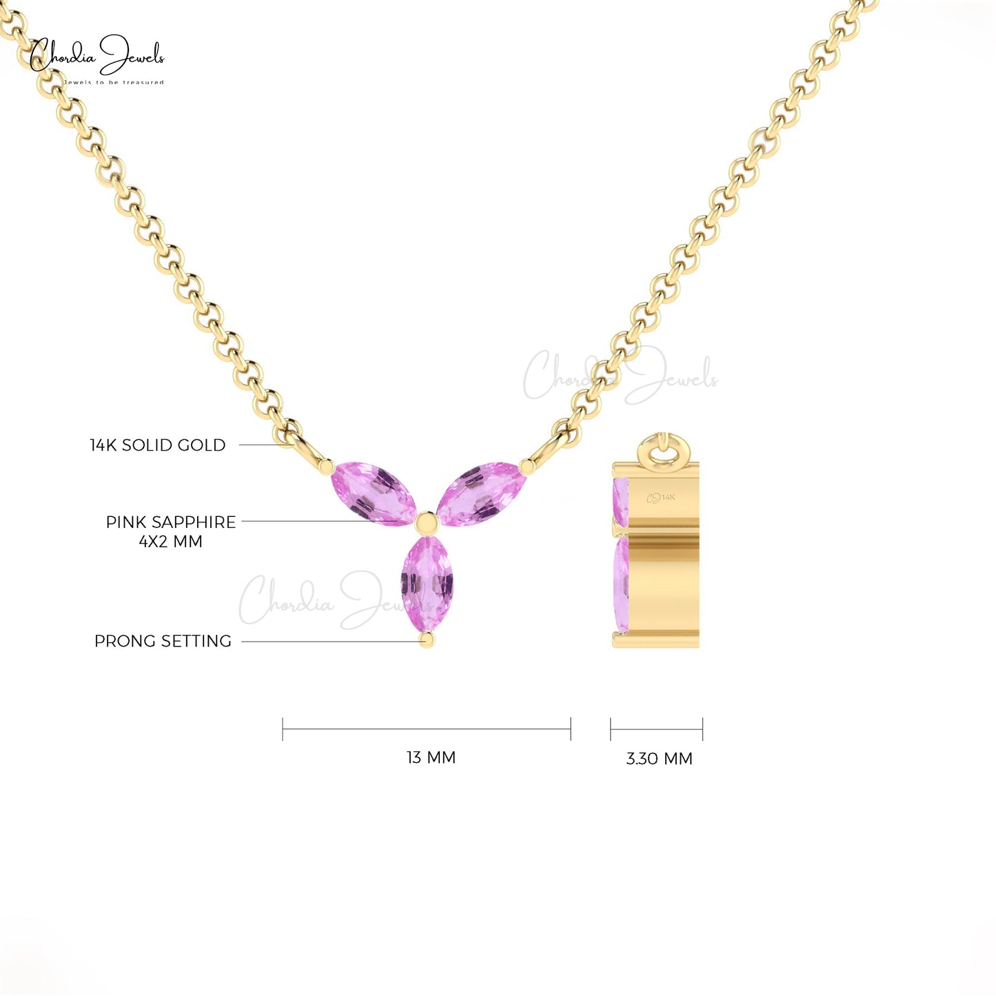 Authentic Pink Sapphire Necklace