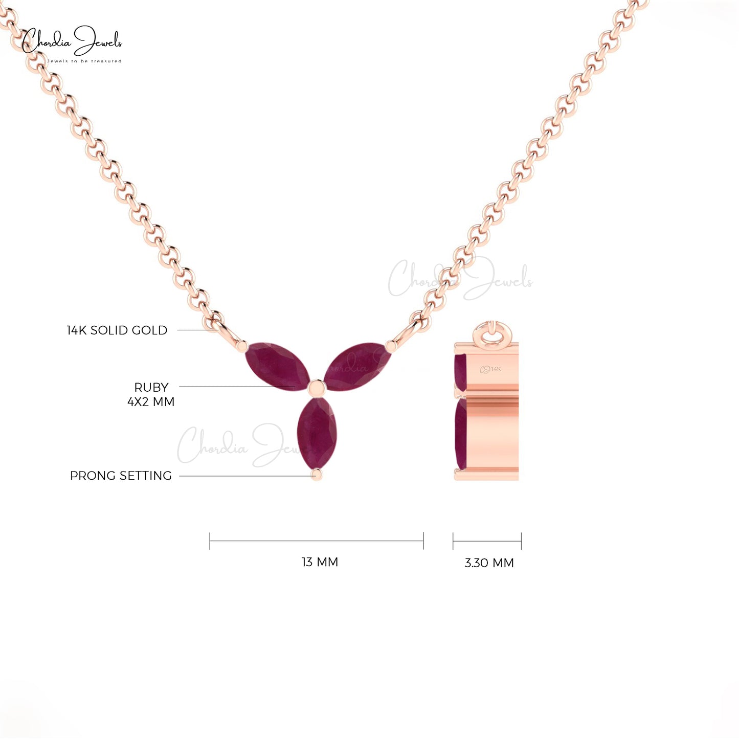 Three Stone Necklace