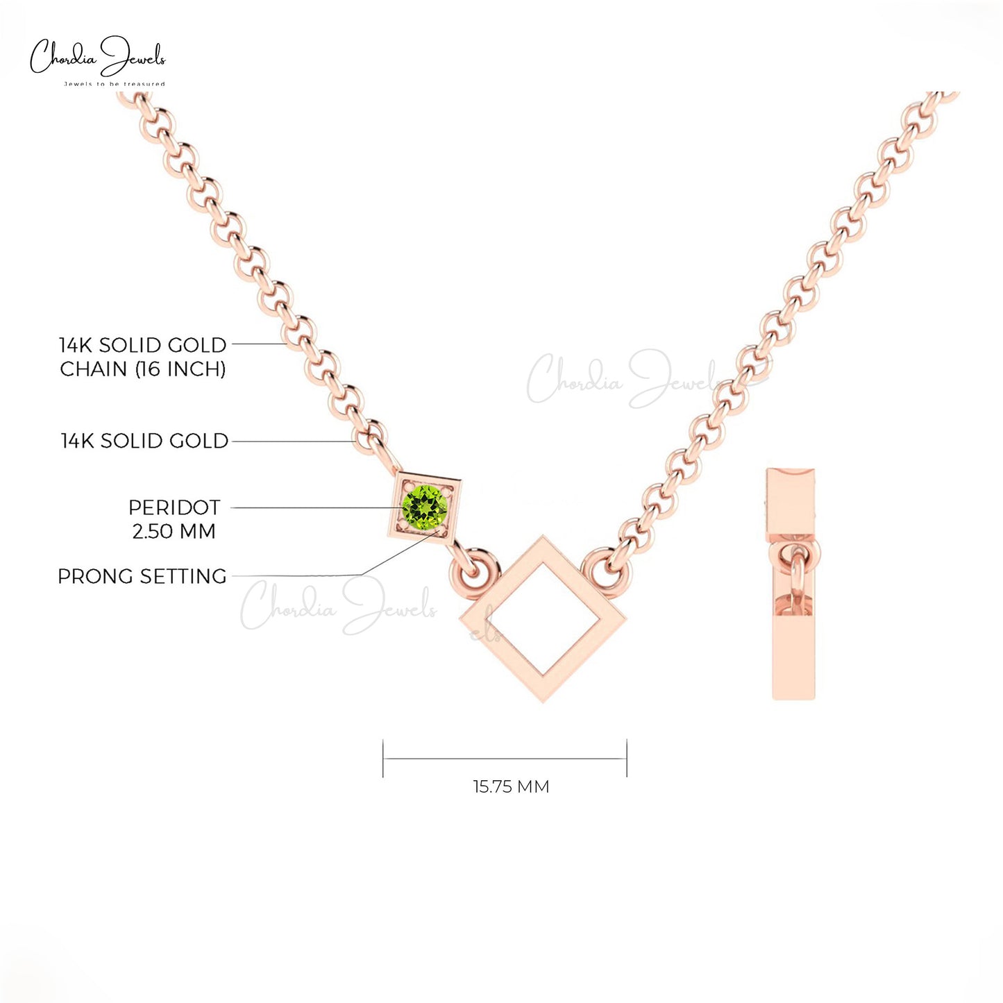 Genuine Peridot Necklace Jewelry