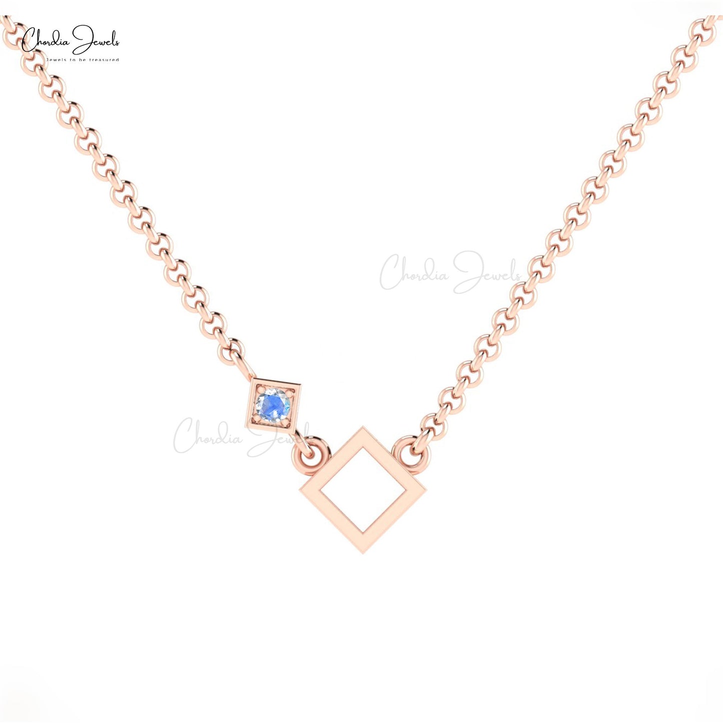 Dusk Necklace - peach moonstone gemstone solitaire necklace 14k gold –  Foamy Wader