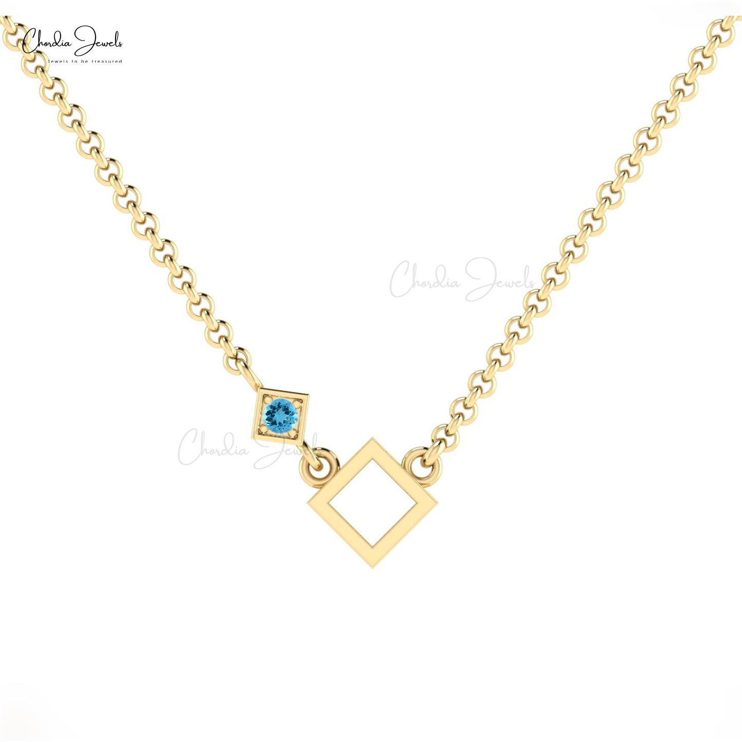 Genuine Swiss Blue Topaz Necklace Jewelry
