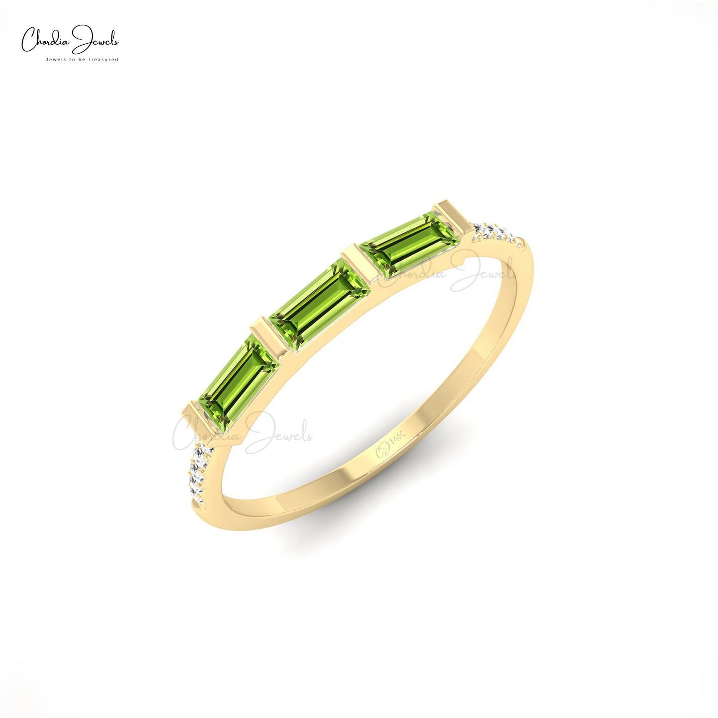 Peridot baguette ring deals
