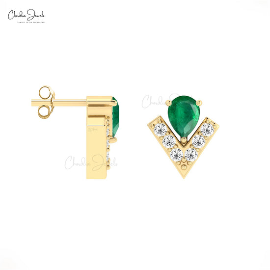 Real Emerald Birthstone Earrings