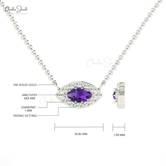 Purple Amethyst Halo Necklace