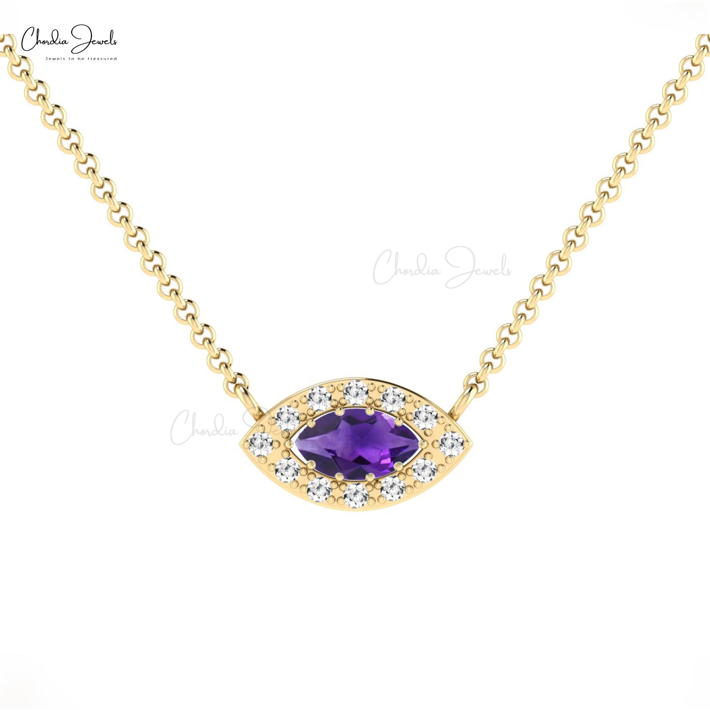 Load image into Gallery viewer, Purple Amethyst Halo Necklace
