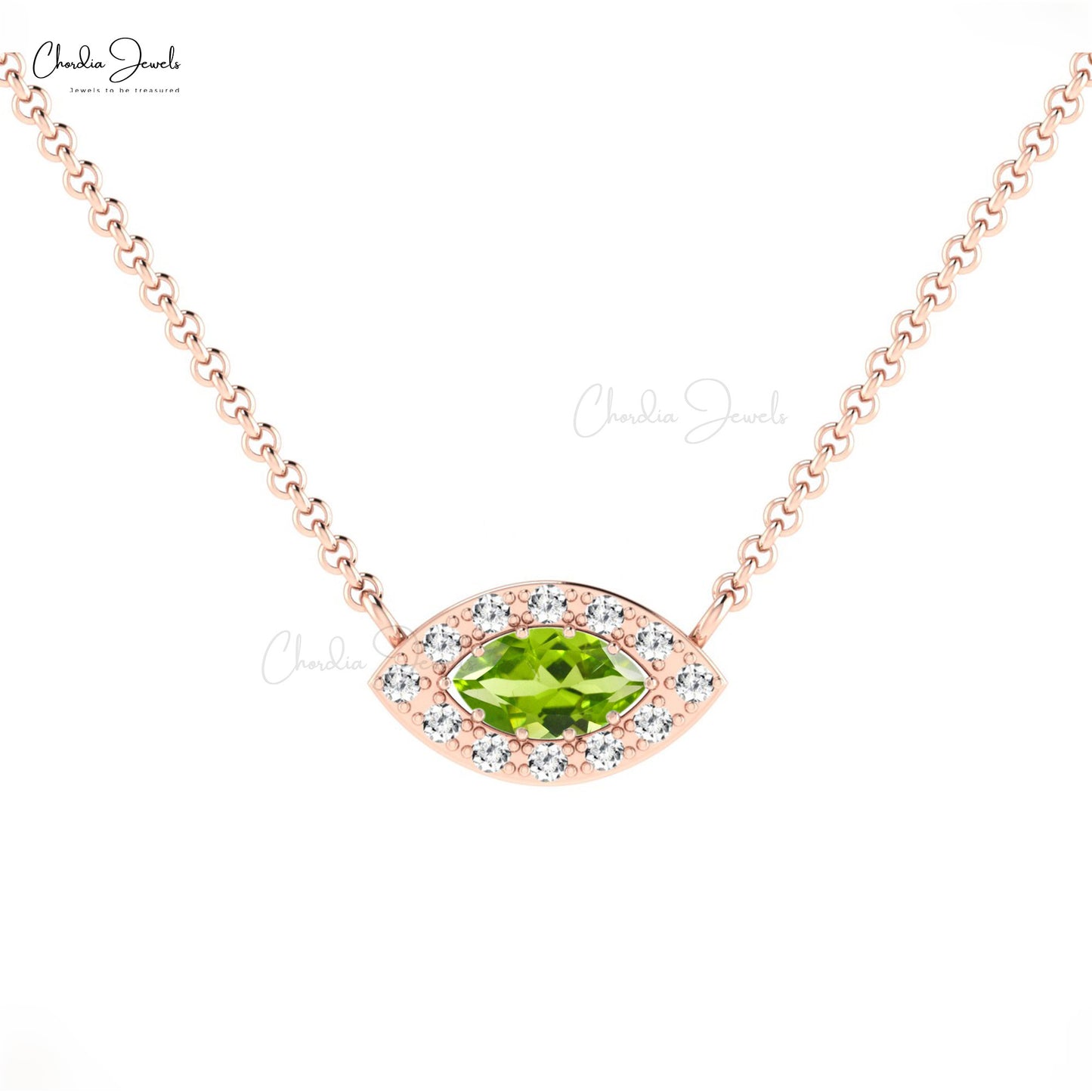 Load image into Gallery viewer, Natural Green Peridot Halo Necklace
