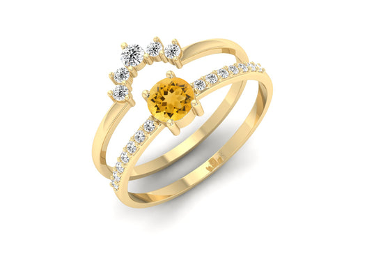 Load image into Gallery viewer, Natural Citrine Anniversary Ring
