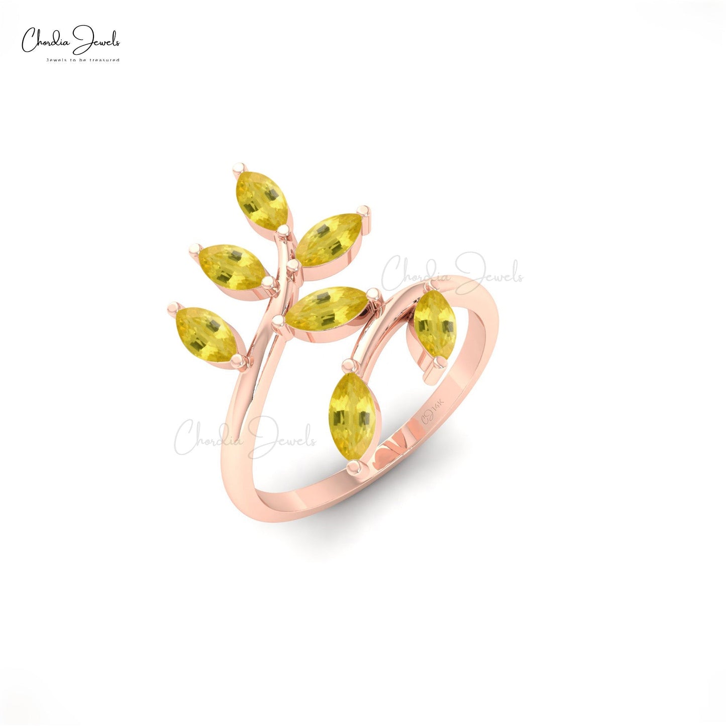 Leaf and Vine Design Engagement Ring - Ann – gemsmagic