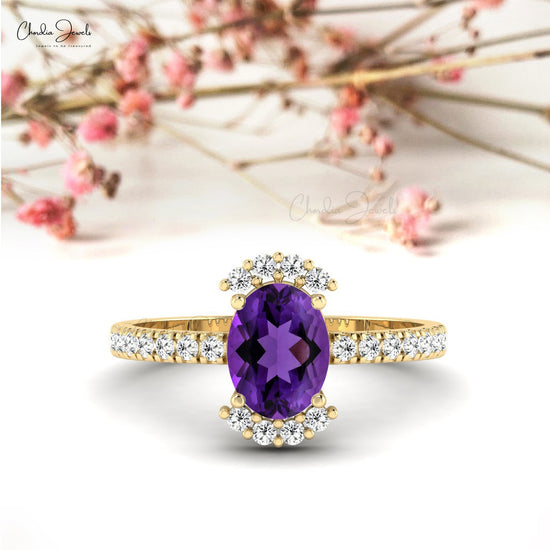 amethyst half halo ring